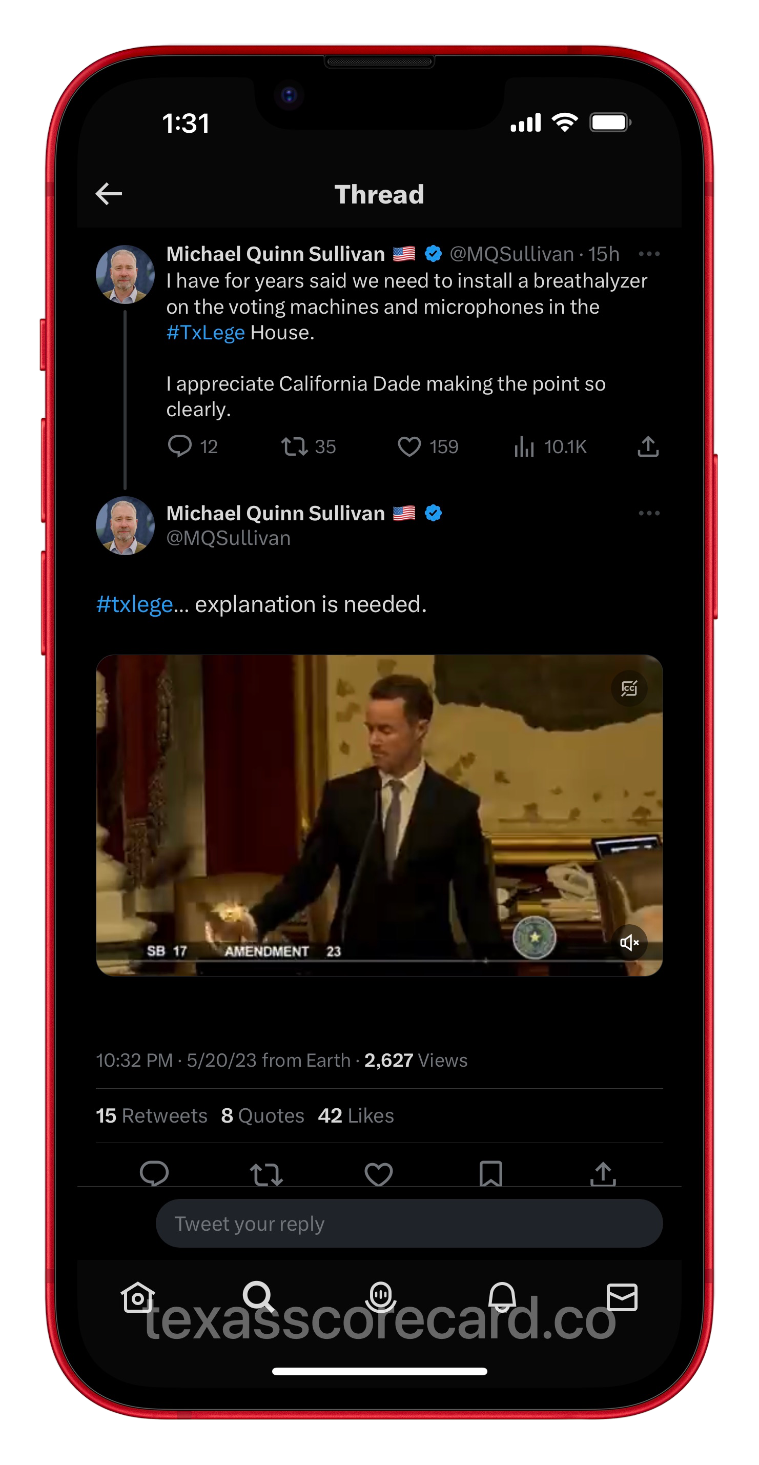 Michael Quinn Sullivan tweet attacking Dade Phelan